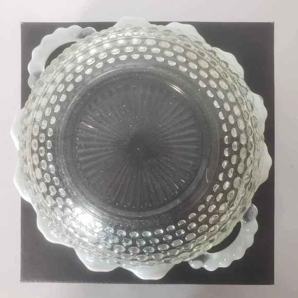 Vintage Anchor Hocking Hobnail Moonstone Clear Opalescent  Bowl. - Picture 3 of 9